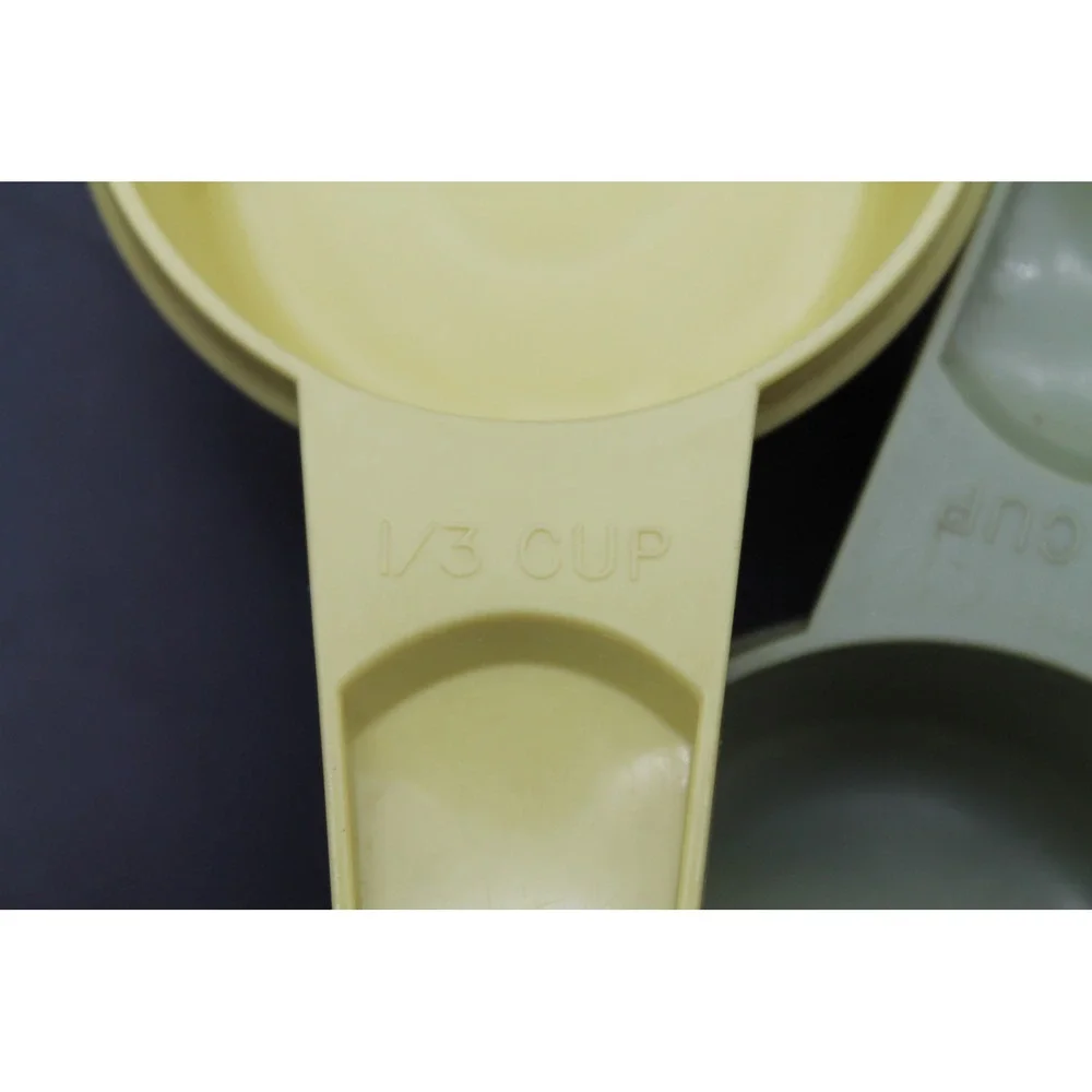 Vintage Tupperware Measuring Cups Set of 6 Green Yellow Nesting Cups